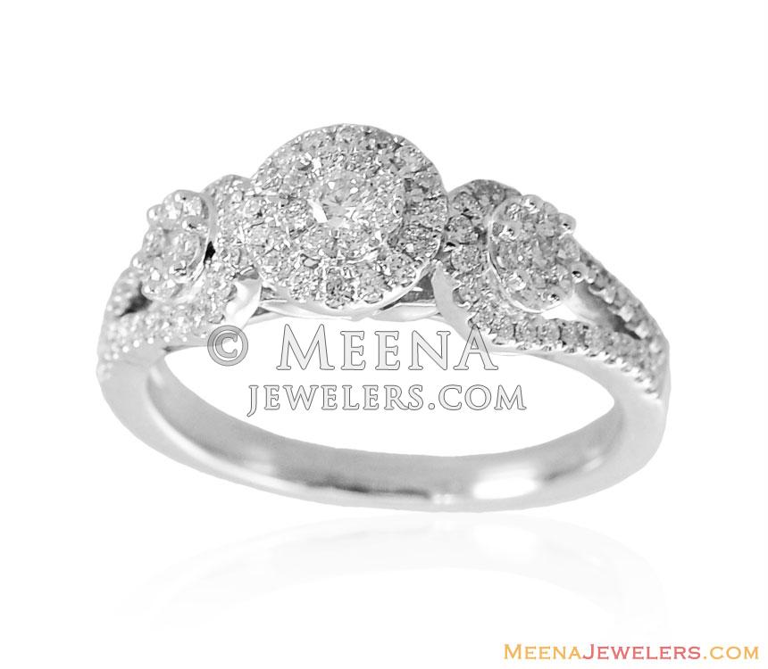 18k White Gold Diamond Ring - DiCo16977 - 18K White Gold Ladies