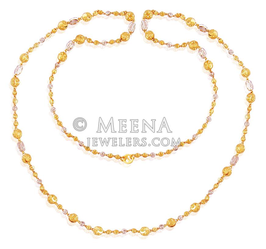 22K Gold Balls Designer Chain ChFc17680 22K Gold Ladies chain