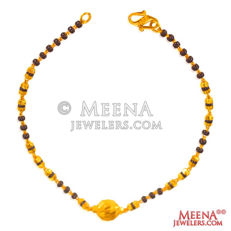 22 Karat Gold Beads Bracelet brla25591 22k Gold balls single chain bracelet is designed