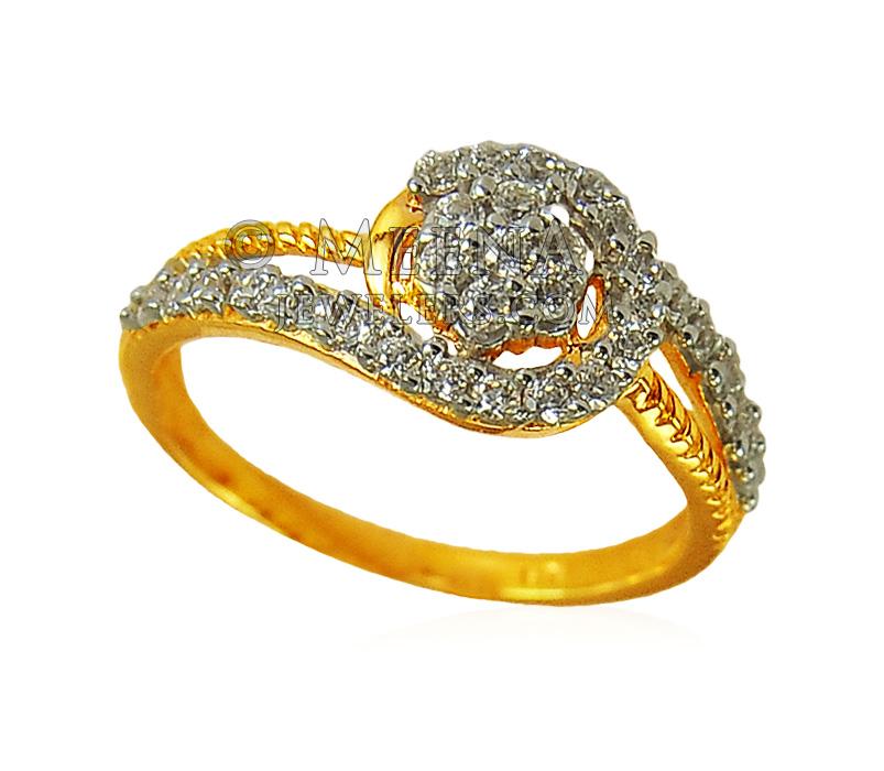 22K Gold Fancy Ring RiLp19497 22K Gold Ladies Ring is designed with