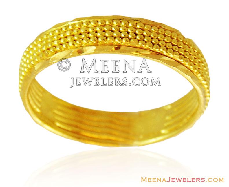 22k Fancy Solid Gold Band RiLg15125 22K Simple Gold Band designed