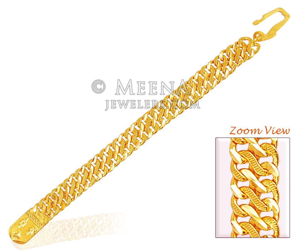 22K Fancy Mens Gold Bracelet BrMb17564 22k gold men's bracelet