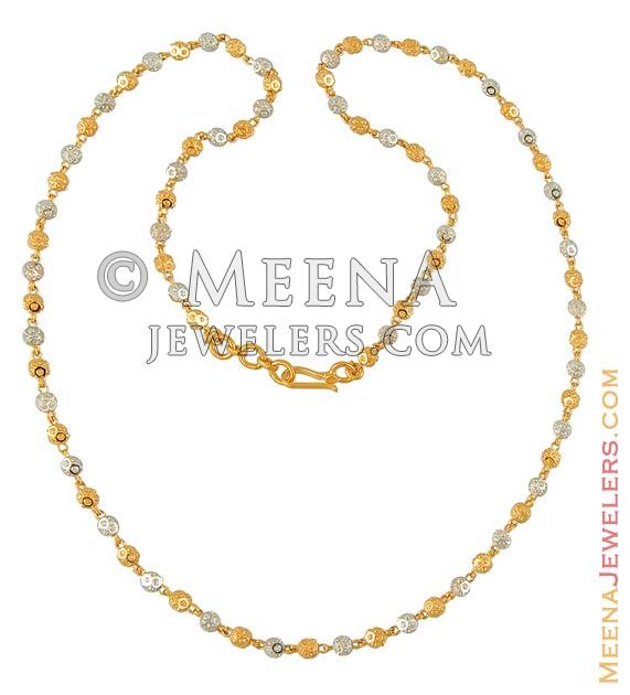 Designer Two Tone Chain - ChFc6904 - 22k gold chain with alternate ...