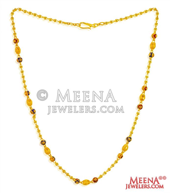 22k Gold Ladies Meena Chain - ChFc26323 - 22k Gold Ladies Fancy Chain ...