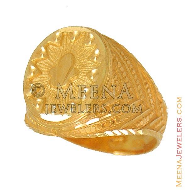 Indian Gold Ring (22 Kt) RiMs9669 22k mens gold ring (with