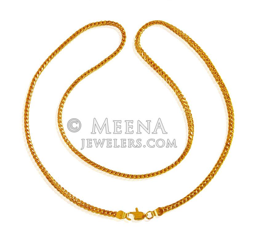 22K Gold Fox Tail Chain 20 In ChPl20480 22K Gold fox tail chain for