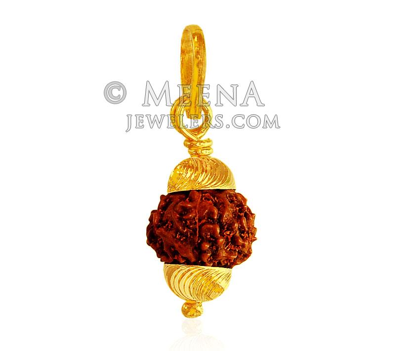 22k Gold Rudraksha Pendant PeGa19419 US 501 22k Gold Rudraksha