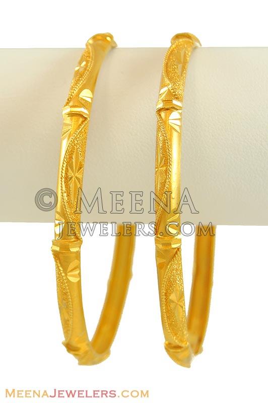 22K Yellow Gold Bangles(pair) BaGo8401 22k yellow gold bangles