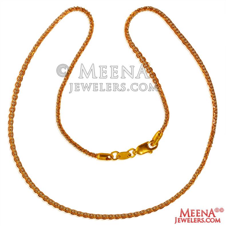 22K Gold Two Tone Chain - ChFc26536 - 22K Gold Two Tone Chain is ...