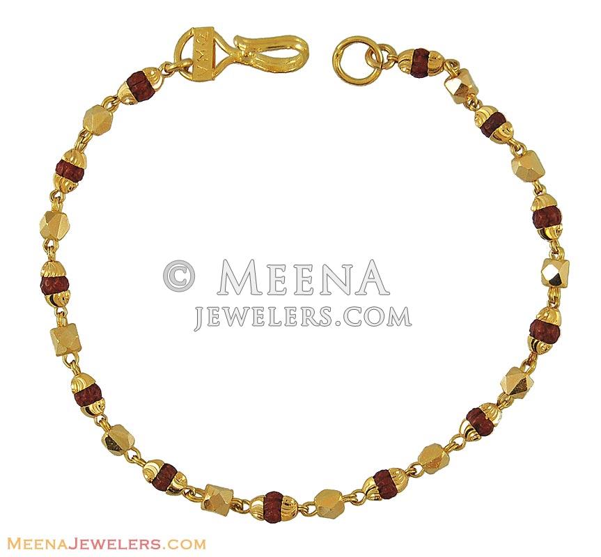 Ladies Bracelet with Rudraksha BrLa8930 22K Gold Ladies Bracelet