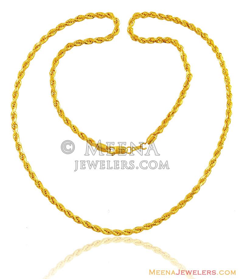 22k Heavy Rope Chain (24 Inch) ChPl14634 22k yellow gold heavy rope