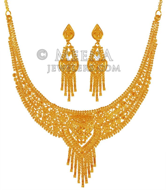 22Karat Gold Light Necklace Set StGo22006 22Karat Gold Light