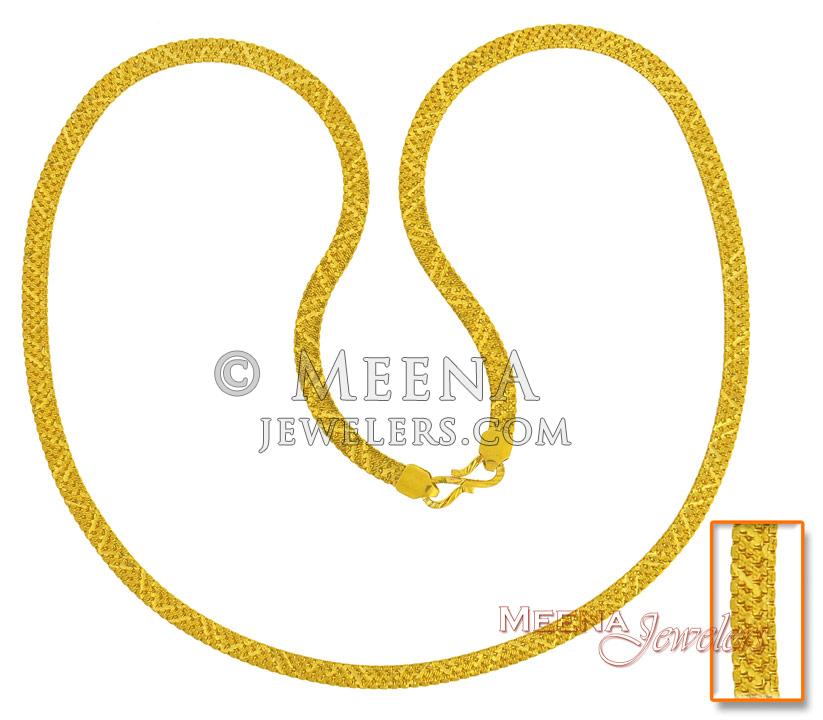 22Kt Gold Flat Chain ChMe2989 22Kt Gold Flat Chain with high shine