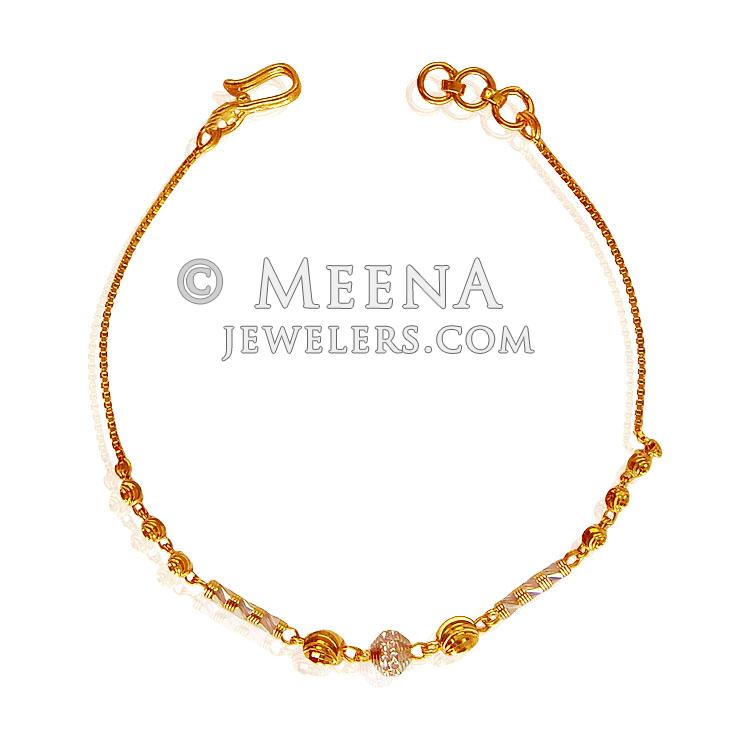 22 Karat Gold Two Tone Bracelet - brla20334 - 22K Gold bracelet for ...