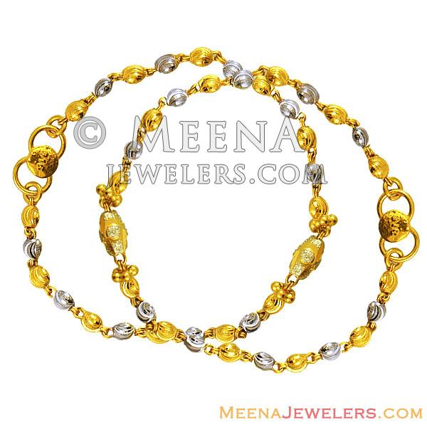 22k Two Tone Baby Bracelet(2 pcs) BjBb12011 22k gold fancy baby