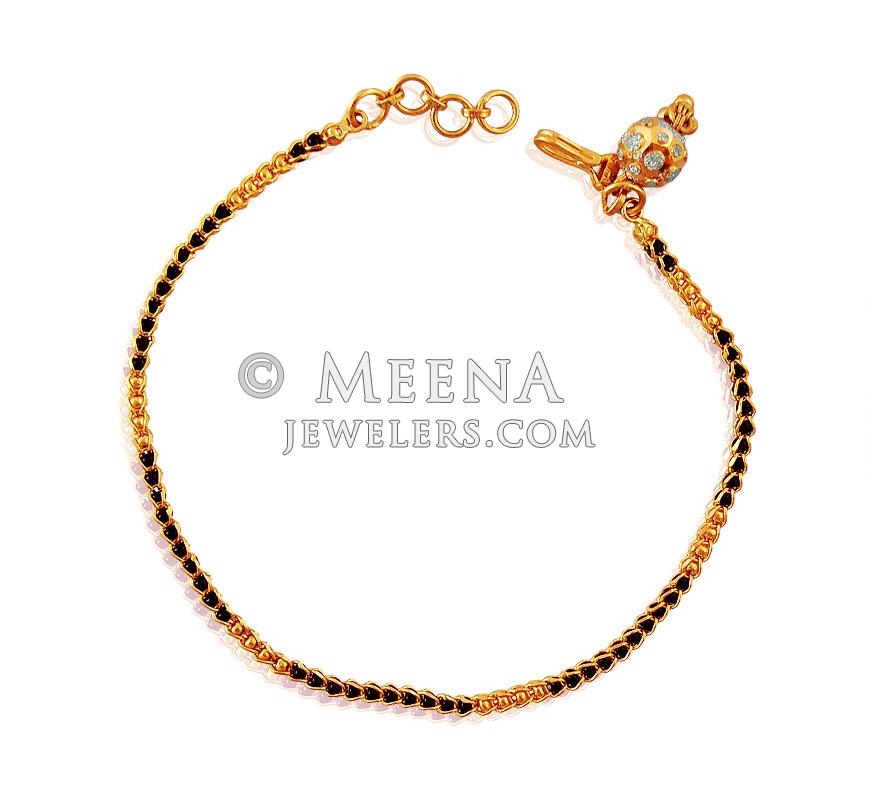 22k Black Beads Ladies Bracelet BrLa18105 22k gold ladies bracelet