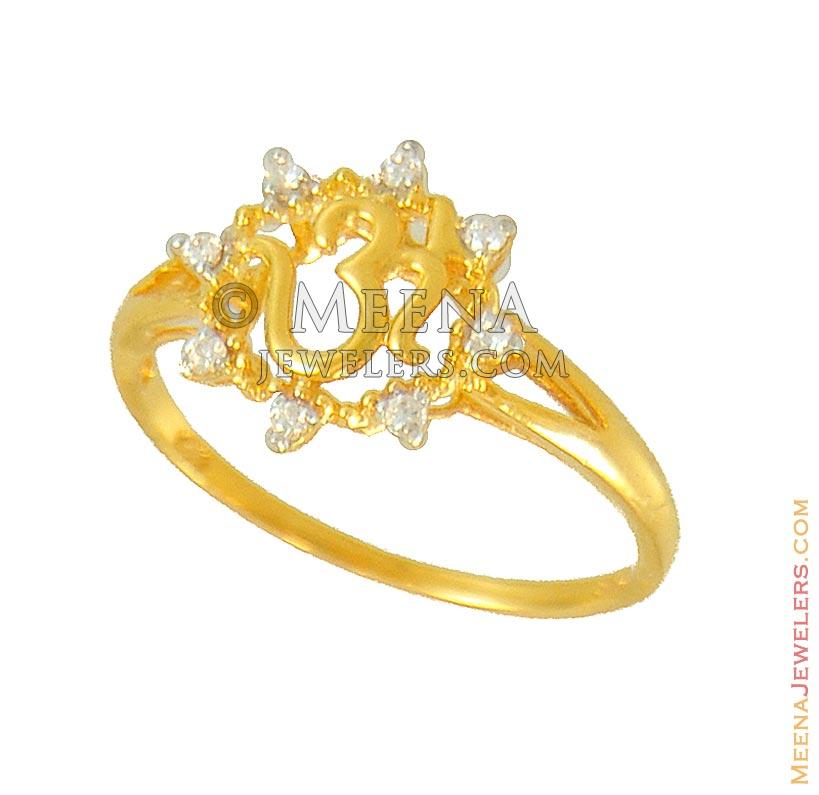 Om Ring (22K) - RiLs8458 - 22Kt Ladies Om Ring studded with Star ...