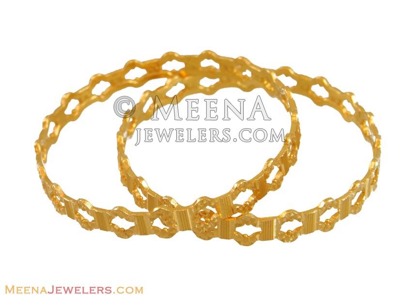 Indian Gold Bangles (for Kids) BjBa10843 22K Gold Baby Bangle with