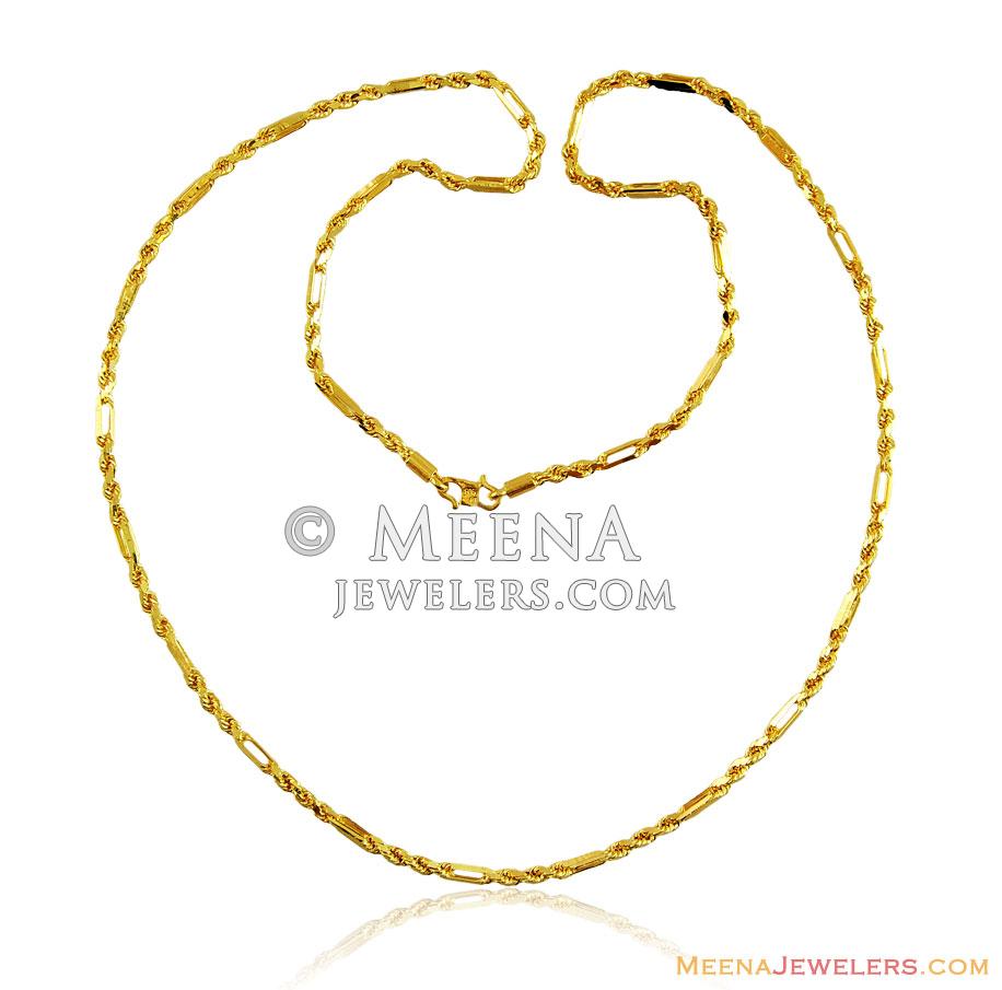 Mens 24 in Gold Cartier Rope Chain chpl15346 22k Mens Fancy Gold