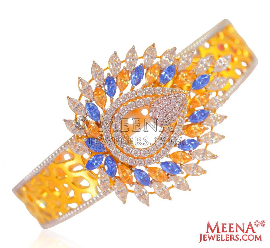 22 Kt Gold Designer Stones Kada BaSt25223 US 3,025 22 Kt Gold