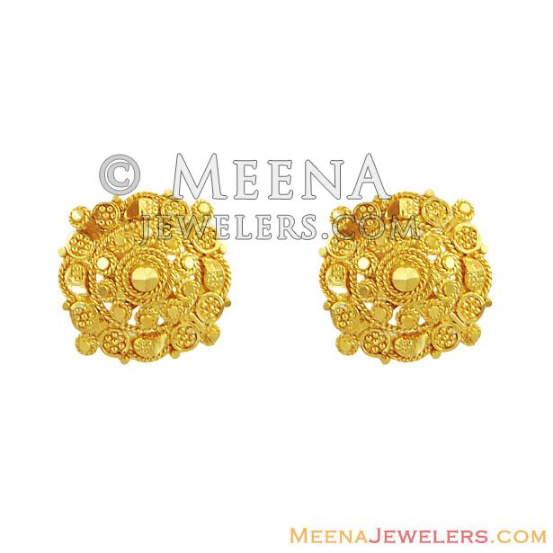 22K Filigree Gold Tops - ErGt11999 - 22k gold tops with nice filigree work in yellow gold. Shape 