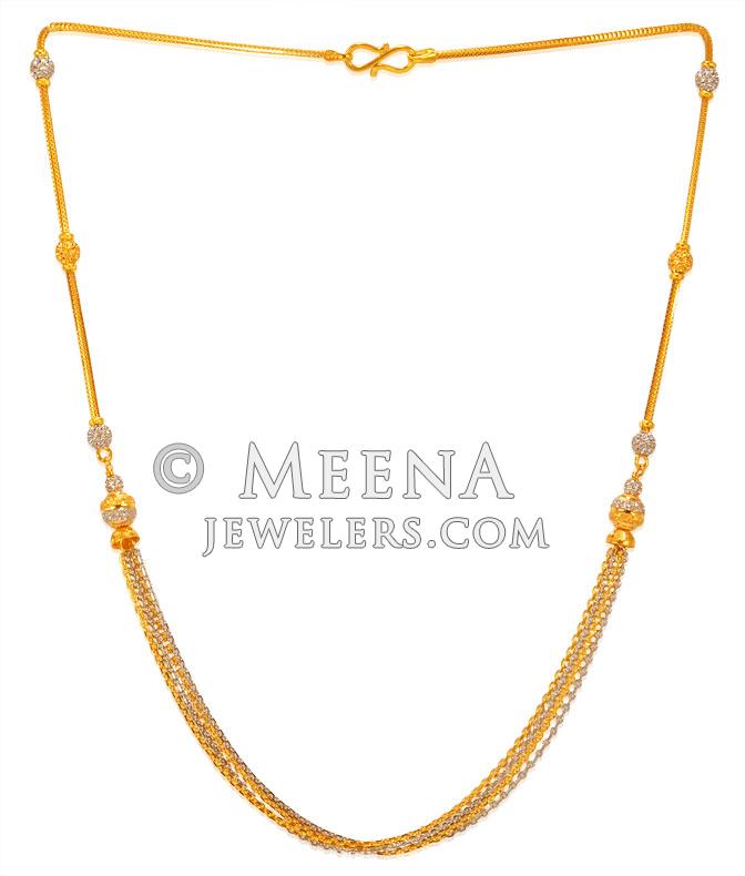 22Kt Gold Fancy Two Tone Chain - chfc23864 - US$ 2,918 - 22Kt Gold ...