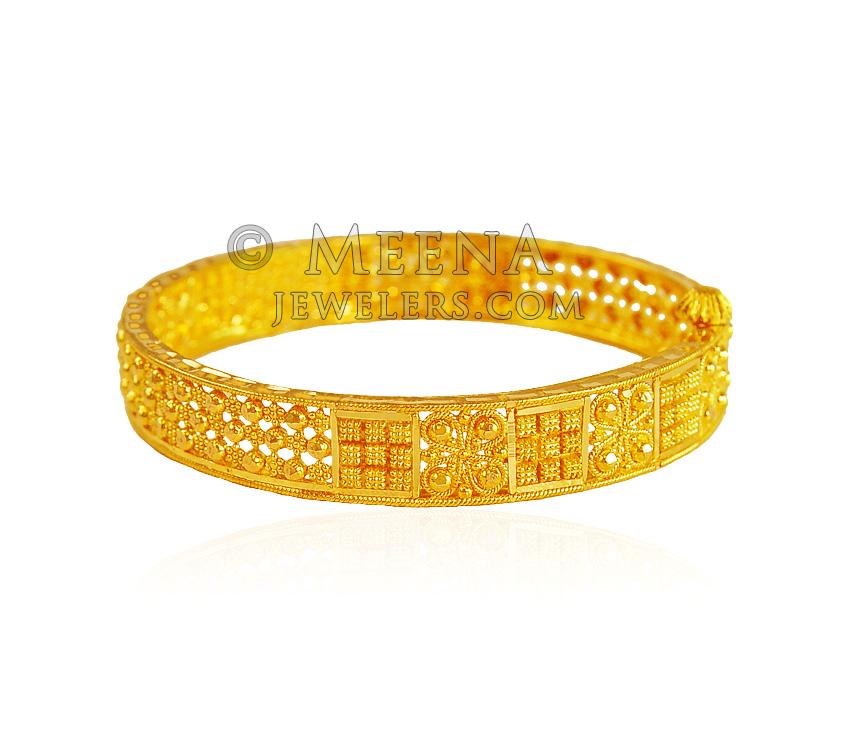 22K Gold Kids Bangle (2 Pcs) BjBa20922 22K Gold Kids bangle (Set of