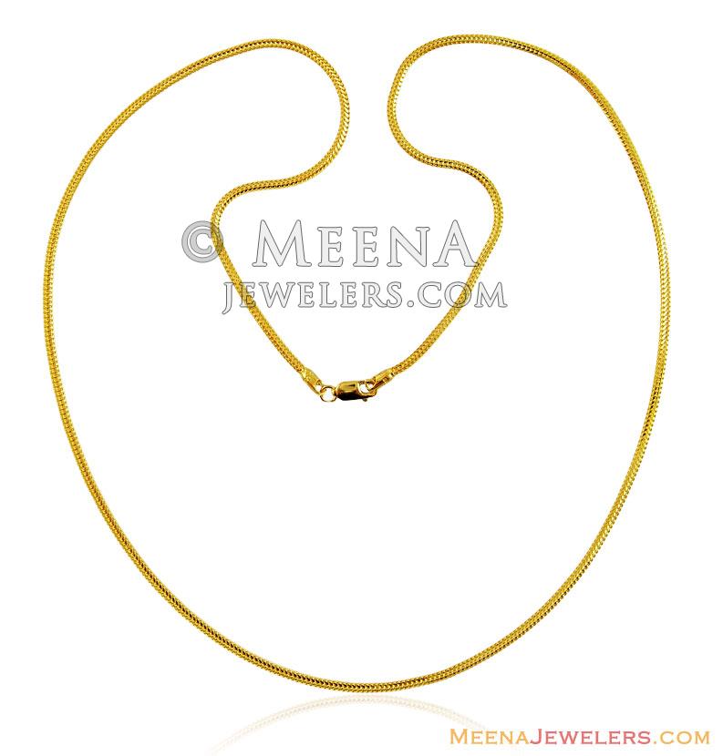 22k Snake Type Chain Gold chpl15354 22K Gold Fancy Chain designed