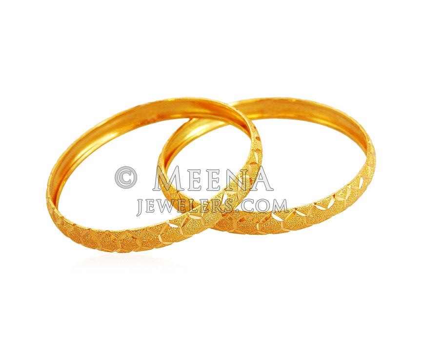 22K Gold Baby Bangles (Pair) BjBa18867 22K Gold Baby Bangles (Pair