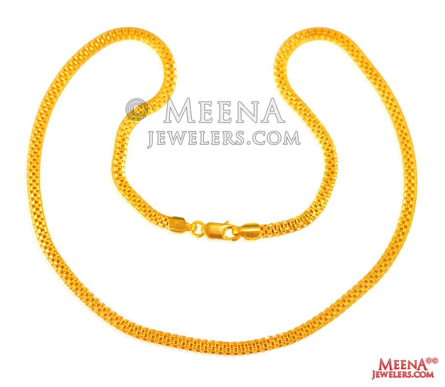 22kt Gold Chain (16 inch) - chpl25368 - 22Kt Gold chain (16 Inches long
