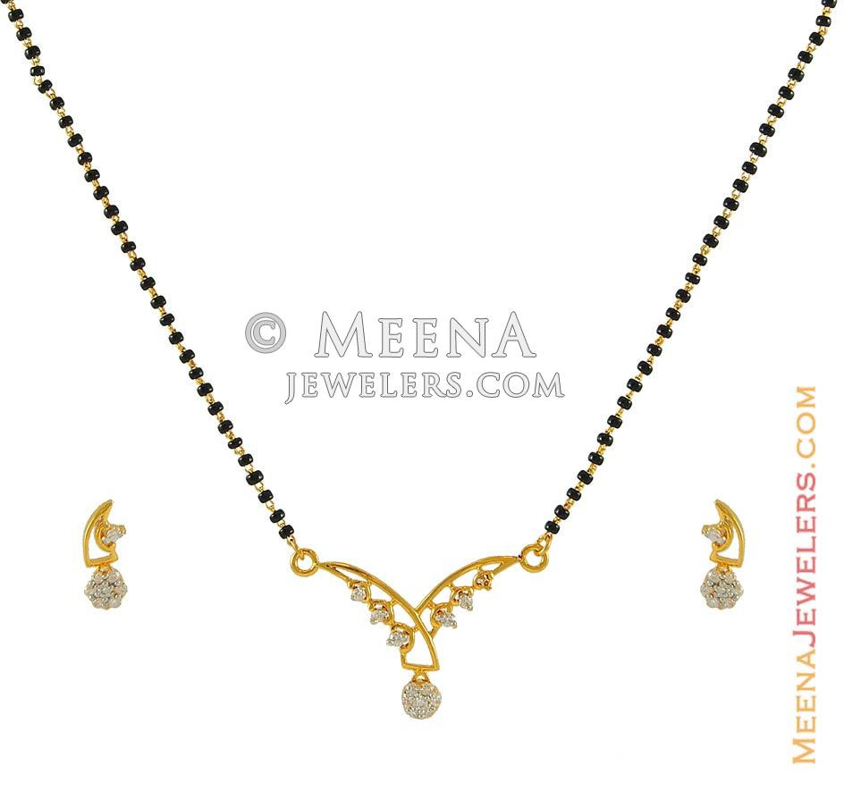 22k Star Signity Mangalsutra Set - StMs7640 - 22k gold mangalsutra set ...