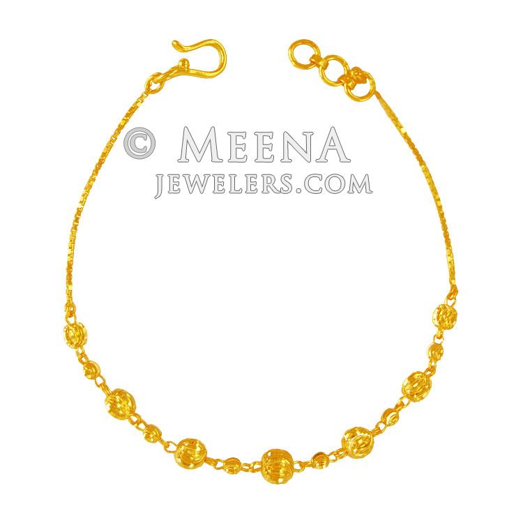22K Gold Ladies Bracelet brla21825 22K Gold bracelet for ladies is