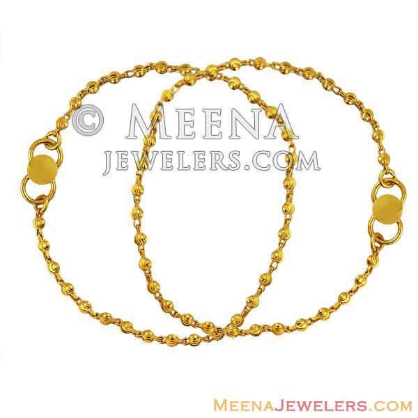 22k Gold Balls Baby Bracelet BjBb12013 22k yellow gold baby