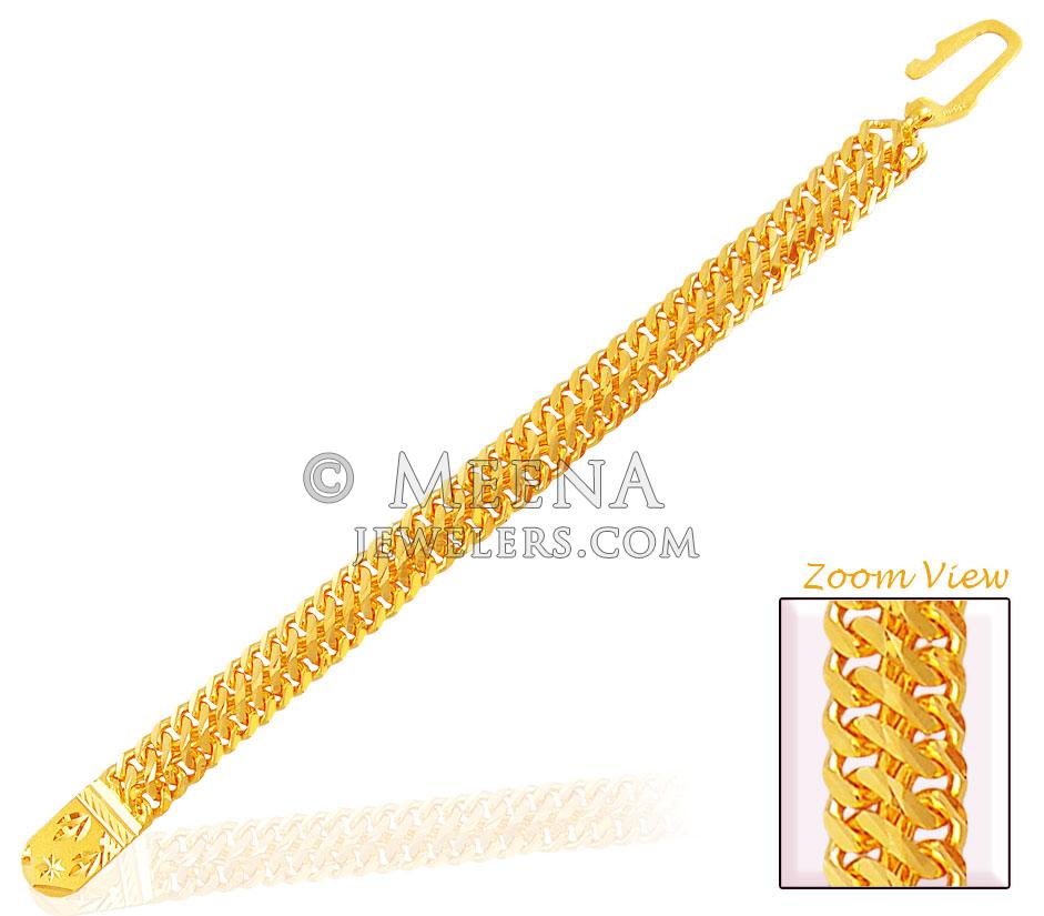 22K Gold Bracelet For Mens BrMs17841 Wide and Heavy design 22K Gold