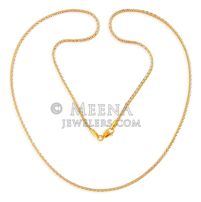 Two Tone Gold Designer Chain - ChFc17651 - 22K gold designer chain ...