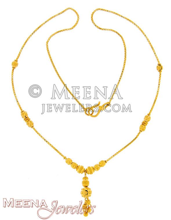 Gold Dokya Chains - ChFc2834 - 22Kt Gold Dokya style fancy necklace ...