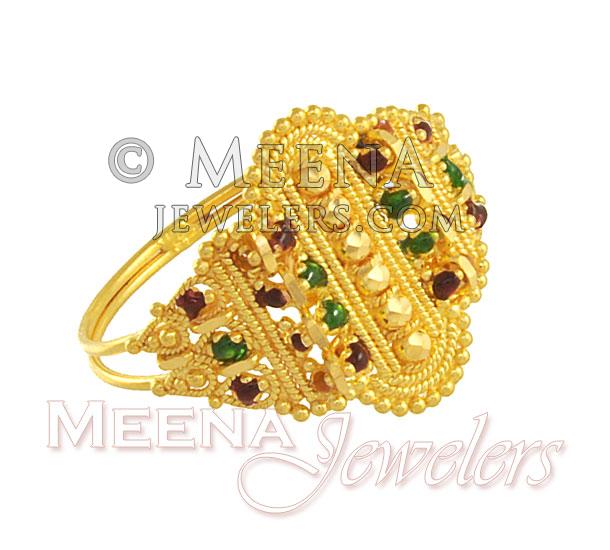 Enamel Paint Ladies Ring RiLG2320 22Kt Gold Ladies Designer Ring