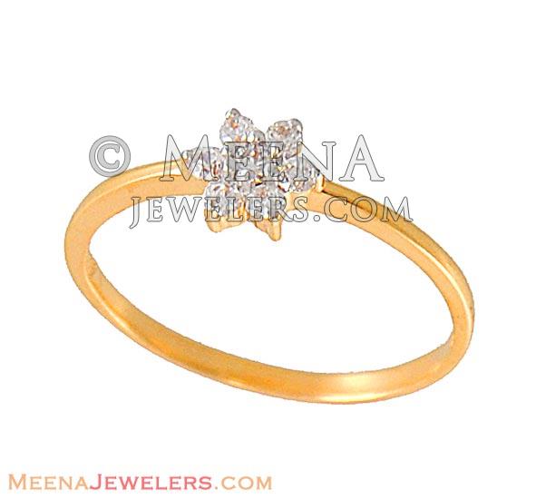 22Kt Gold Signity Ring - RiLs6027 - 22Kt Gold Ladies Ring studded with ...