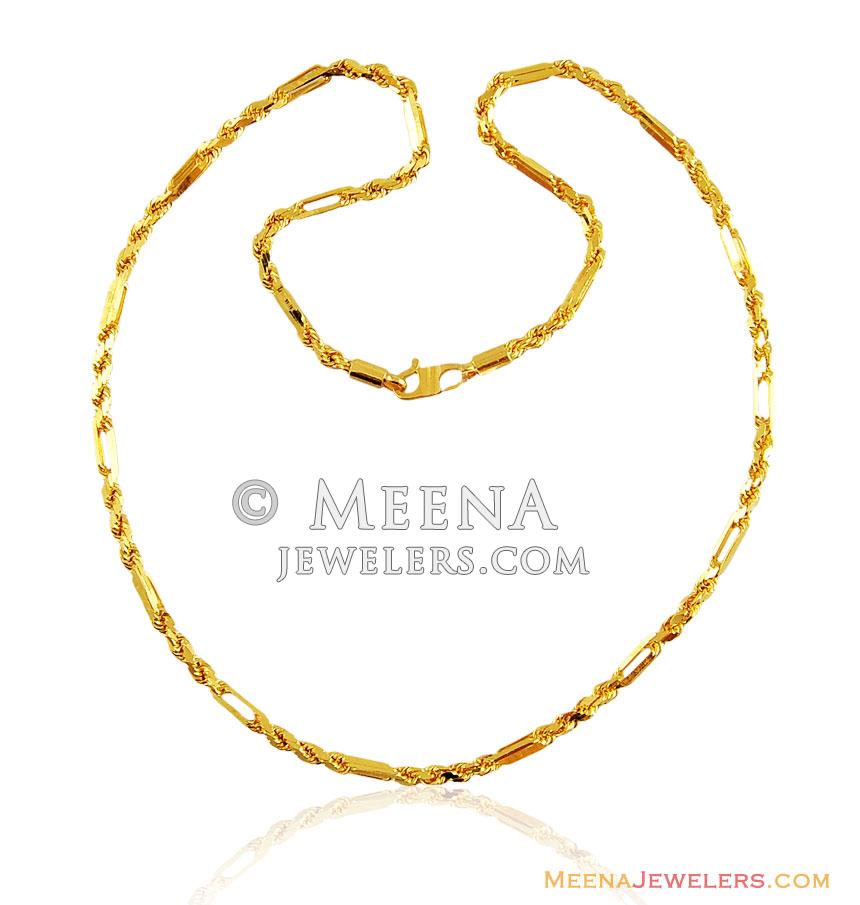 22K Rope Chain - ChPl15330 - 22K Gold Cartier Rope Chain Designed in ...