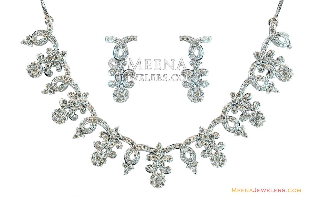 White Gold Necklace Set DiNs14253 US 21,847 18K White Gold