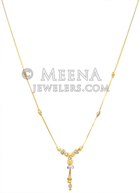 22Kt Gold Two Tone Dokia Chain - chfc22733 - 22Kt Gold Two Tone Dokia ...
