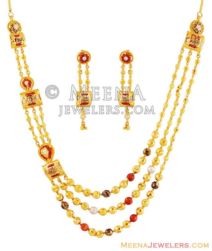Exclusive 22k Layered Necklace Set StGo16055 Exclusive 22K Gold