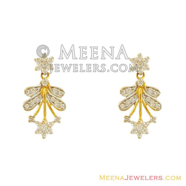 22k Fancy Signity Hanging Earrings ErSi11638 22k designer gold