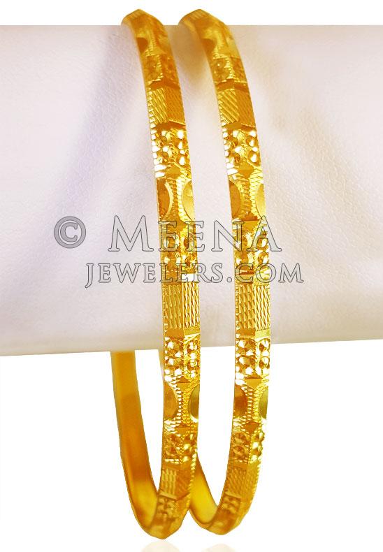22kt Gold Machine Bangle Set(4pc) - BaSt22630 - 22kt Gold Machine ...