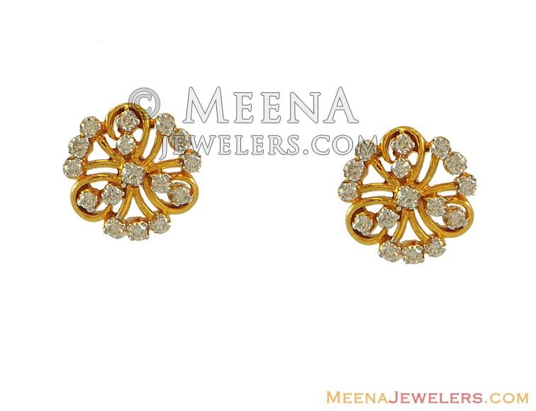 18Kt Gold Genuine Diamond Earrigs - DiEr940 - US$ 1,554 - 18Kt Gold