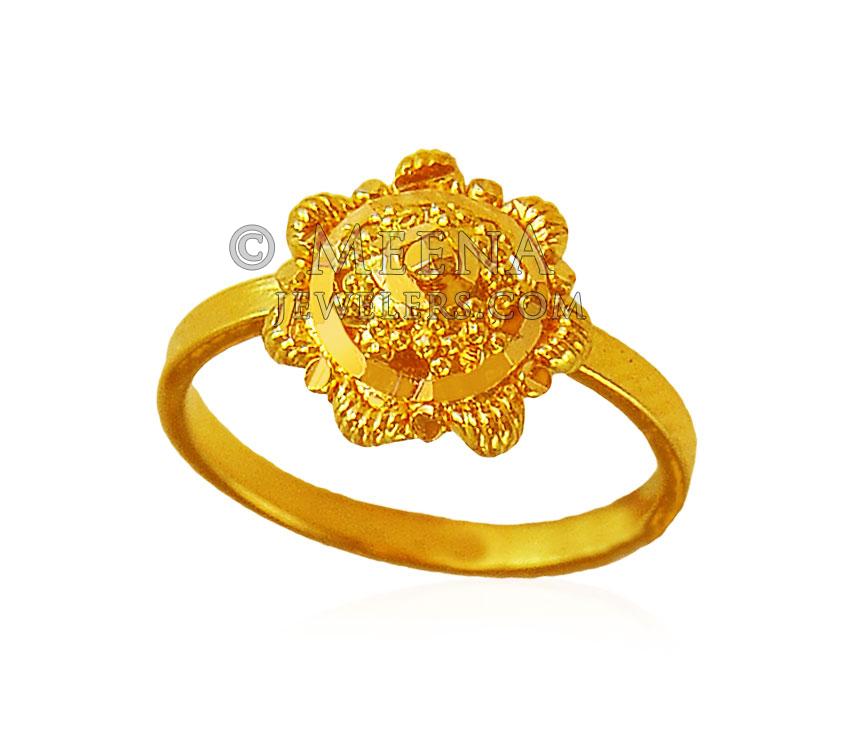 22K Gold Baby Ring BjRi19995 22K Gold Kids Ring designed