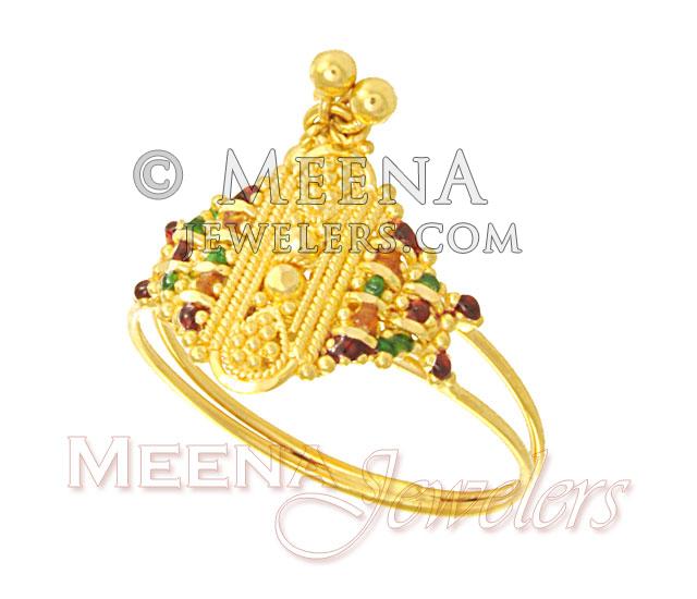 Meenakari Gold Ring RiLg2340 22KT Gold Ladies Enamel Paint ring