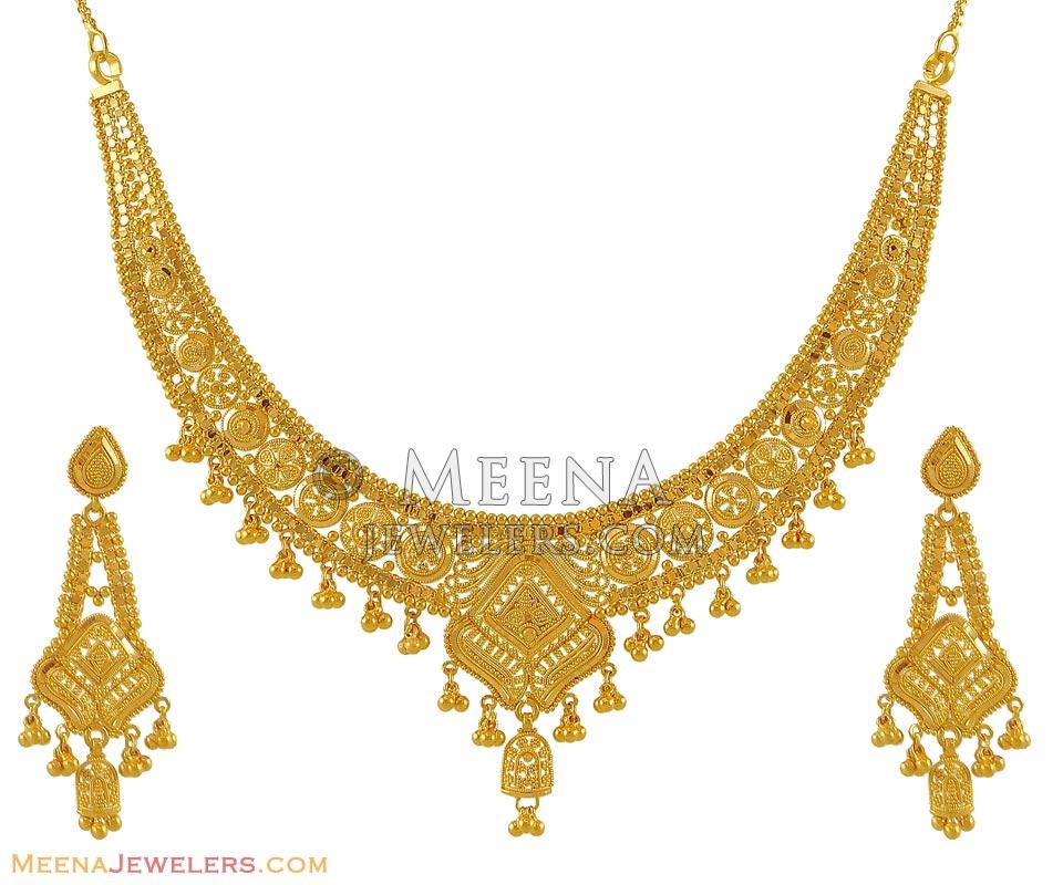 Necklace Set (22k Gold) StGo8315 22K Yellow Gold Necklace and