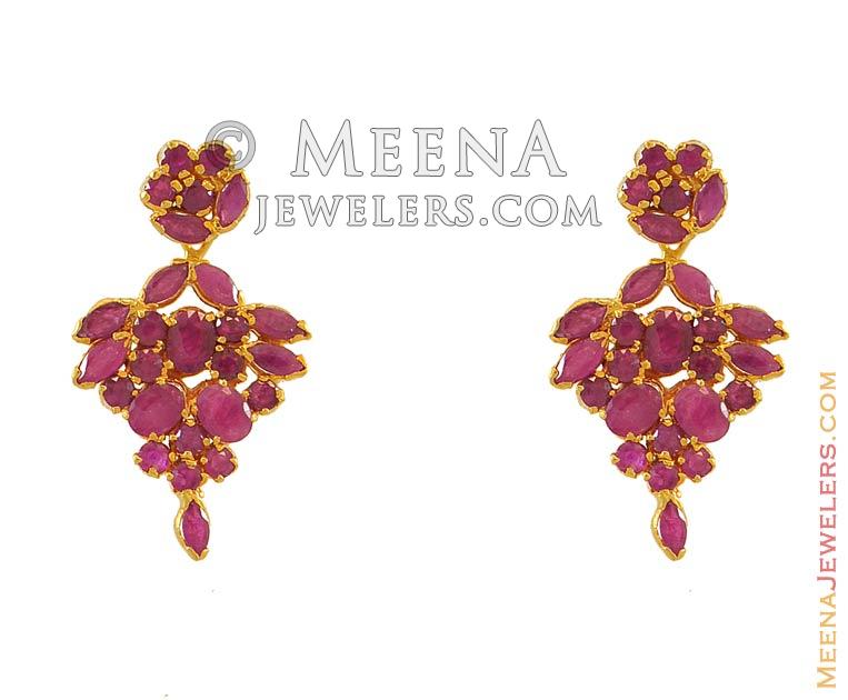 Ruby Earring in 22k Gold - ErPs7026 - Beautifully crafted 22k gold ...
