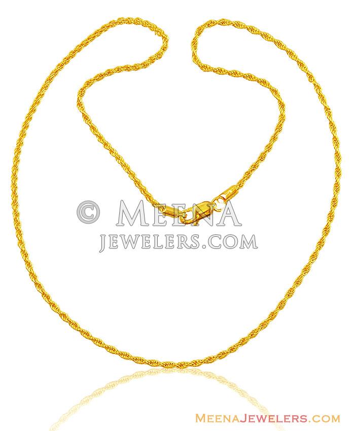 22k Gold Rope Chain (16 Inch) ChPl14690 22k gold rope chain (16